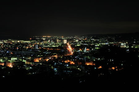 日立市街地中心部の夜景