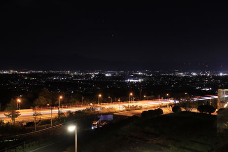 上信越自動車道と佐久市の夜景