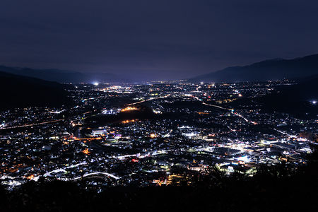 辰野町中心部の夜景
