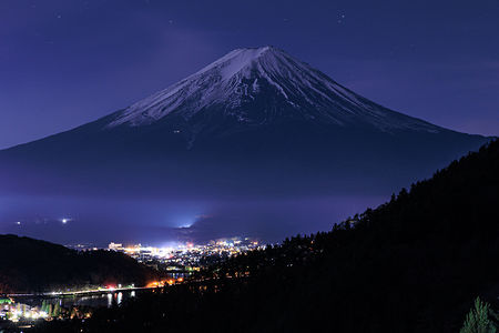 富士山を正面に望む