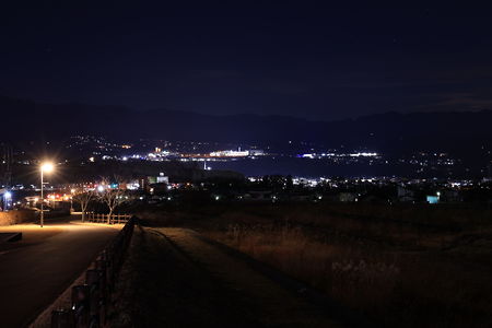韮崎駅方面の夜景