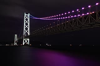 明石海峡大橋の夜景スポット一覧